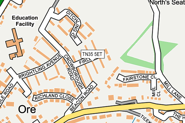 TN35 5ET map - OS OpenMap – Local (Ordnance Survey)