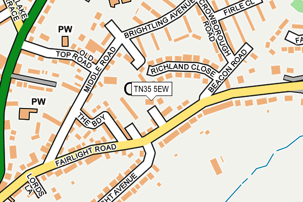 TN35 5EW map - OS OpenMap – Local (Ordnance Survey)