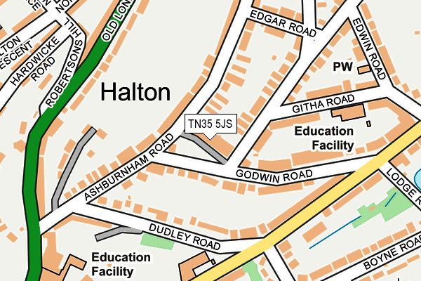 TN35 5JS map - OS OpenMap – Local (Ordnance Survey)