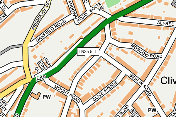 TN35 5LL map - OS OpenMap – Local (Ordnance Survey)