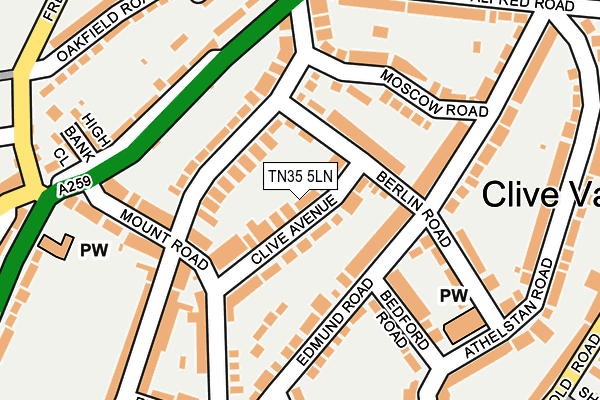 TN35 5LN map - OS OpenMap – Local (Ordnance Survey)