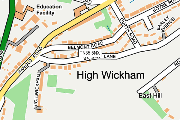 TN35 5NX map - OS OpenMap – Local (Ordnance Survey)