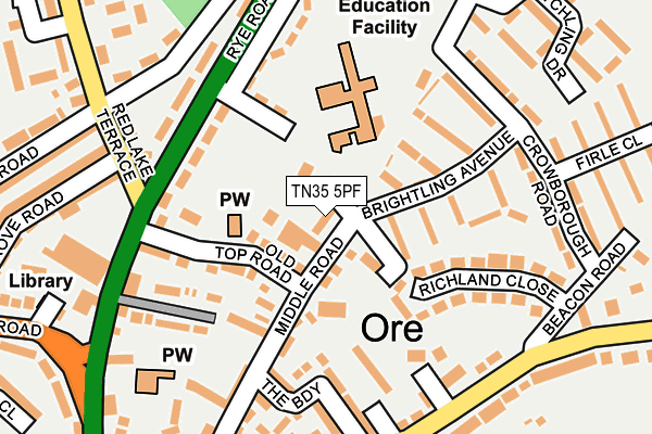 TN35 5PF map - OS OpenMap – Local (Ordnance Survey)