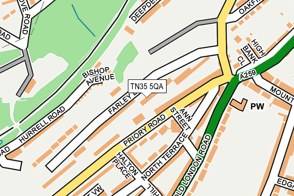 TN35 5QA map - OS OpenMap – Local (Ordnance Survey)
