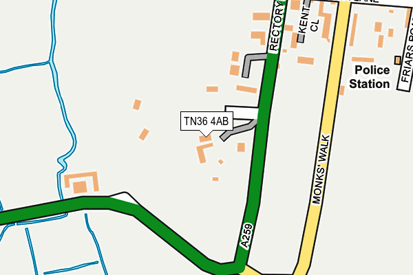 TN36 4AB map - OS OpenMap – Local (Ordnance Survey)