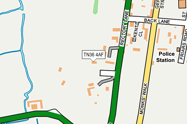 TN36 4AF map - OS OpenMap – Local (Ordnance Survey)