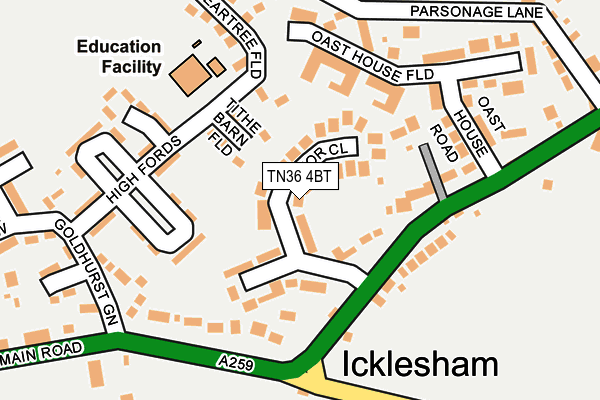 TN36 4BT map - OS OpenMap – Local (Ordnance Survey)