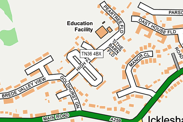 TN36 4BX map - OS OpenMap – Local (Ordnance Survey)