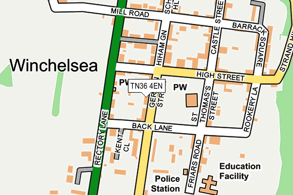 TN36 4EN map - OS OpenMap – Local (Ordnance Survey)