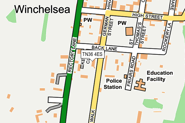TN36 4ES map - OS OpenMap – Local (Ordnance Survey)