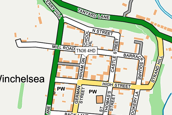 TN36 4HD map - OS OpenMap – Local (Ordnance Survey)