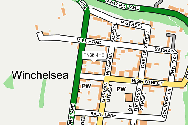 TN36 4HE map - OS OpenMap – Local (Ordnance Survey)