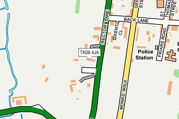 TN36 4JA map - OS OpenMap – Local (Ordnance Survey)