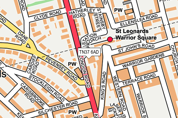 TN37 6AD map - OS OpenMap – Local (Ordnance Survey)