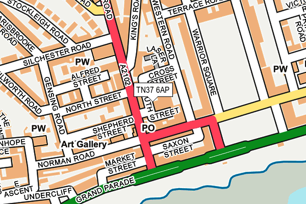 TN37 6AP map - OS OpenMap – Local (Ordnance Survey)