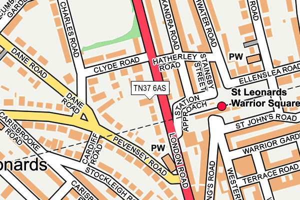 TN37 6AS map - OS OpenMap – Local (Ordnance Survey)