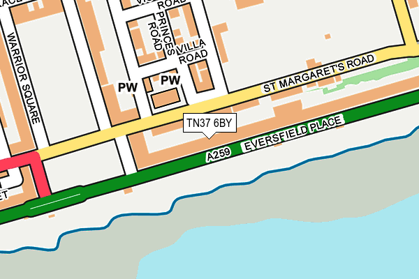 TN37 6BY map - OS OpenMap – Local (Ordnance Survey)