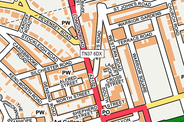 TN37 6DX map - OS OpenMap – Local (Ordnance Survey)