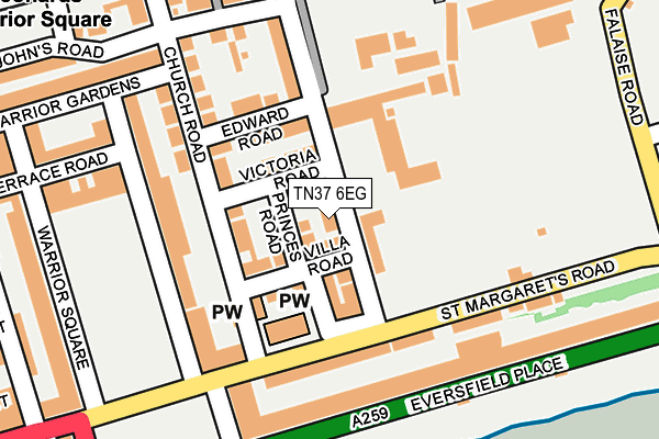 TN37 6EG map - OS OpenMap – Local (Ordnance Survey)