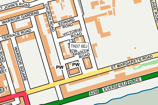 TN37 6EJ map - OS OpenMap – Local (Ordnance Survey)
