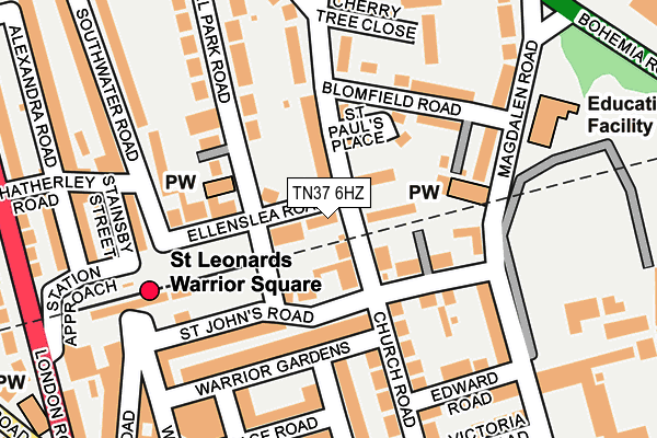 TN37 6HZ map - OS OpenMap – Local (Ordnance Survey)