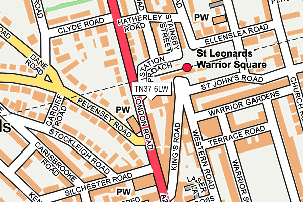TN37 6LW map - OS OpenMap – Local (Ordnance Survey)