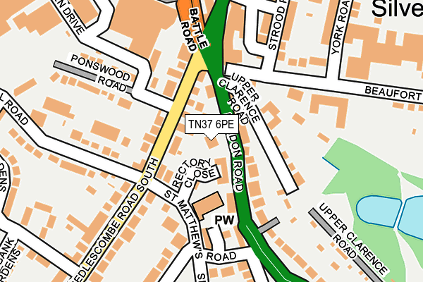 TN37 6PE map - OS OpenMap – Local (Ordnance Survey)