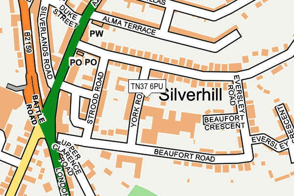 TN37 6PU map - OS OpenMap – Local (Ordnance Survey)