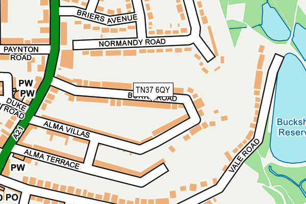 TN37 6QY map - OS OpenMap – Local (Ordnance Survey)