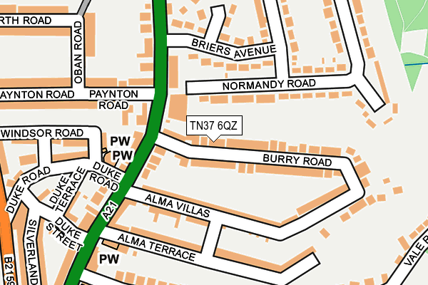TN37 6QZ map - OS OpenMap – Local (Ordnance Survey)