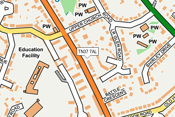 TN37 7AL map - OS OpenMap – Local (Ordnance Survey)