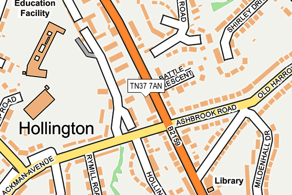 TN37 7AN map - OS OpenMap – Local (Ordnance Survey)