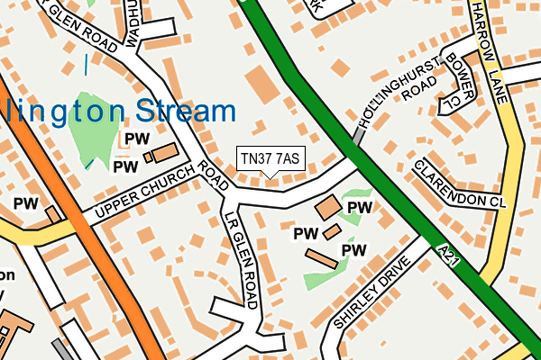 TN37 7AS map - OS OpenMap – Local (Ordnance Survey)