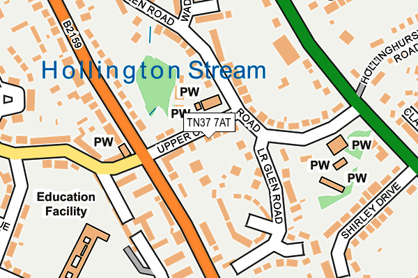 TN37 7AT map - OS OpenMap – Local (Ordnance Survey)