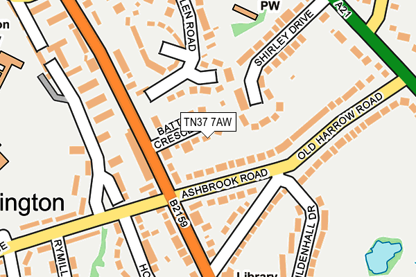 TN37 7AW map - OS OpenMap – Local (Ordnance Survey)
