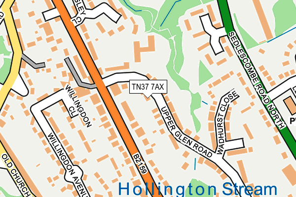TN37 7AX map - OS OpenMap – Local (Ordnance Survey)
