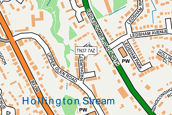 TN37 7AZ map - OS OpenMap – Local (Ordnance Survey)