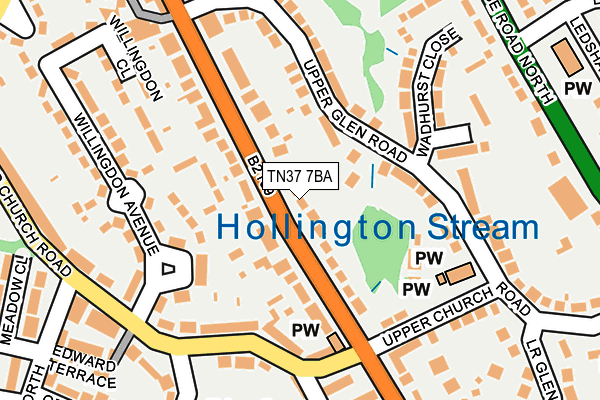TN37 7BA map - OS OpenMap – Local (Ordnance Survey)