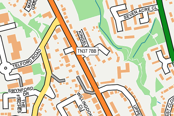 TN37 7BB map - OS OpenMap – Local (Ordnance Survey)