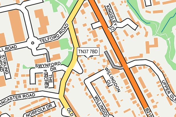 TN37 7BD map - OS OpenMap – Local (Ordnance Survey)