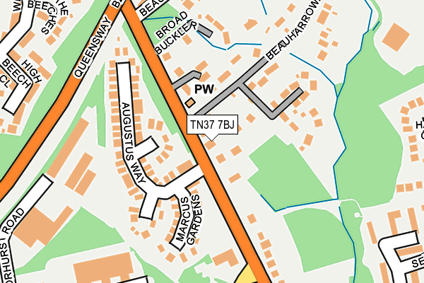 TN37 7BJ map - OS OpenMap – Local (Ordnance Survey)
