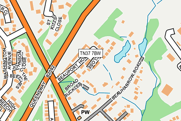 TN37 7BW map - OS OpenMap – Local (Ordnance Survey)