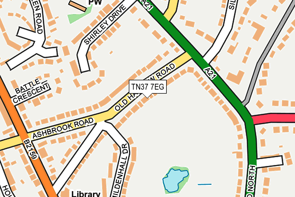 TN37 7EG map - OS OpenMap – Local (Ordnance Survey)