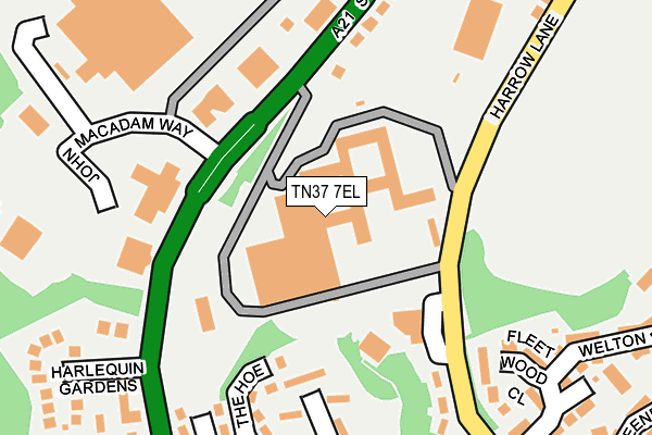 TN37 7EL map - OS OpenMap – Local (Ordnance Survey)