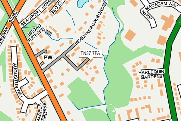 TN37 7FA map - OS OpenMap – Local (Ordnance Survey)