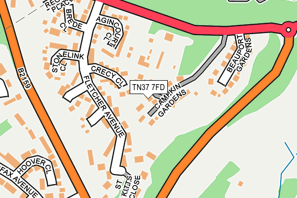 TN37 7FD map - OS OpenMap – Local (Ordnance Survey)