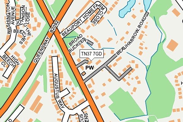 TN37 7GD map - OS OpenMap – Local (Ordnance Survey)