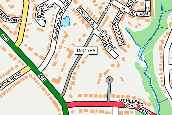 TN37 7HA map - OS OpenMap – Local (Ordnance Survey)