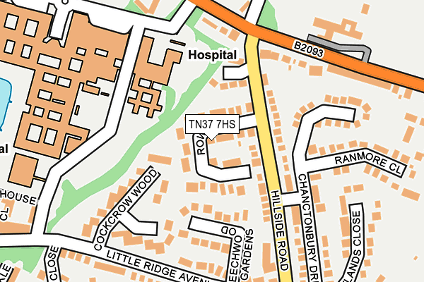 TN37 7HS map - OS OpenMap – Local (Ordnance Survey)