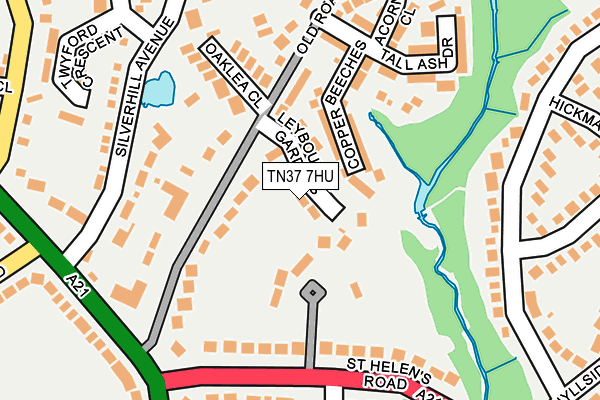 TN37 7HU map - OS OpenMap – Local (Ordnance Survey)